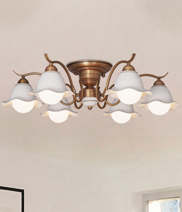 채널 6등 도자기직부등 거실등